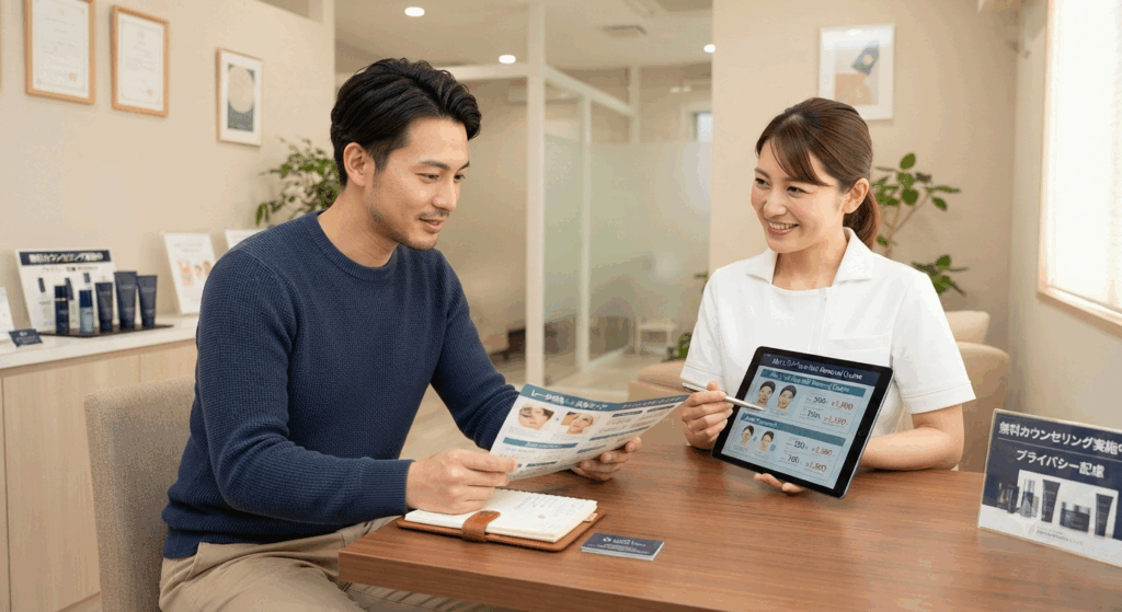 無料カウンセリングを受ける男性のイメージ画像